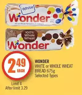Shoppers Drug Mart Wonder white or whole wheat bread offer