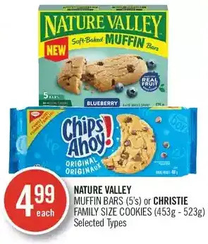 Shoppers Drug Mart Nature valley muffin bars or christie family size cookies offer