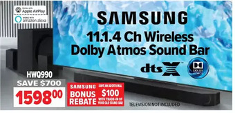 2001 Audio Video Samsung 11.1.4 ch wireless dolby atmos sound bar offer