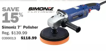 PartSource Simoniz 7'' polisher offer