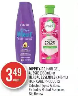 Shoppers Drug Mart Dippity-do hair gel, aussie or herbal essences hair care products offer