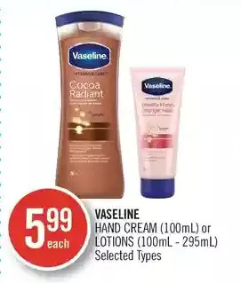 Shoppers Drug Mart Vaseline hand cream or lotions offer