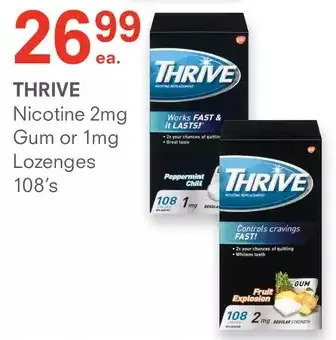 Guardian Pharmacy Thrive nicotine gum or lozenges offer