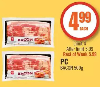 Shoppers Drug Mart Pc bacon offer
