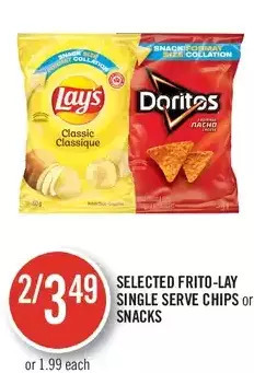 Shoppers Drug Mart Frito-lay single serve chips or snacks offer