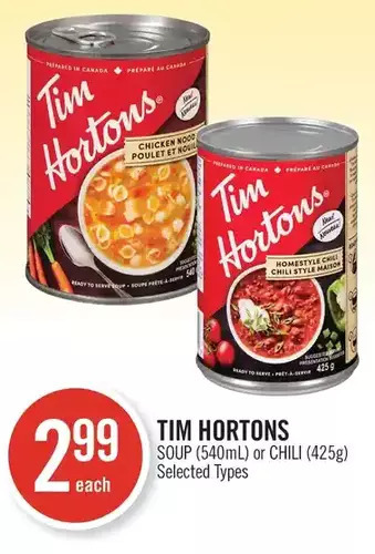 Shoppers Drug Mart Tim hortons soup or chili offer