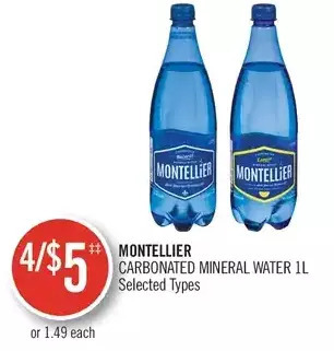 Shoppers Drug Mart Montellier carbonated mineral water 1l offer