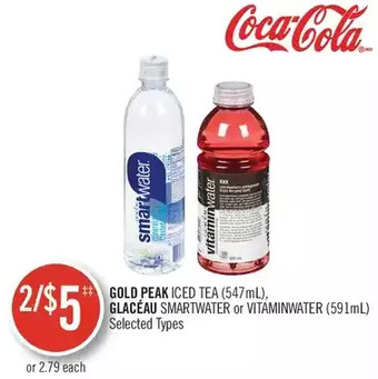 Shoppers Drug Mart Gold peak iced tea, glaceau smartwater or vitaminwater offer