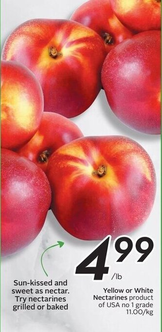Sobeys Yellow or White Nectarines offer