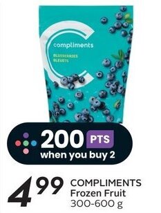 Sobeys COMPLIMENTS Frozen Fruit 300-600 g offer