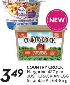 Sobeys COUNTRY CROCK Margarine 427 g or JUST CRACK AN EGG Scramble Kit 64-85 g offer