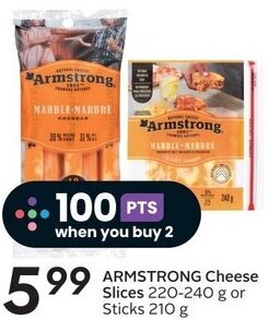 Sobeys ARMSTRONG Cheese Slices 220-240 g or Sticks 210 g offer