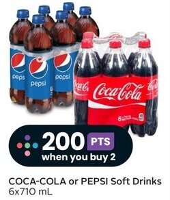 Sobeys COCA-COLA or PEPSI Soft Drinks 6x710 mL offer