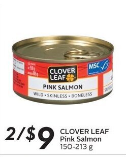 Sobeys CLOVER LEAF Pink Salmon 150-213 g offer