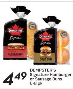 Sobeys DEMPSTER'S Signature Hamburger or Sausage Buns 6-8 pk offer