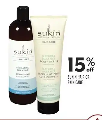 Sobeys SUKIN HAIR OR SKIN CARE offer