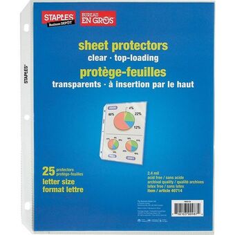 Staples Staples standard clear sheet protectors - 25 pack offer
