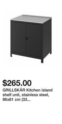 IKEA Grillskär kitchen island shelf unit, stainless steel, 86x61 cm (33 7/8x24 ) offer