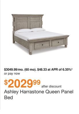 Ashley Furniture Ashley harrastone queen panel bed offer