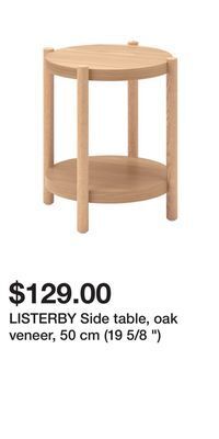 IKEA Listerby side table, oak veneer, 50 cm (19 5/8 ) offer