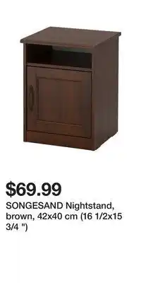 IKEA Songesand nightstand, brown, 42x40 cm (16 1/2x15 3/4 ) offer