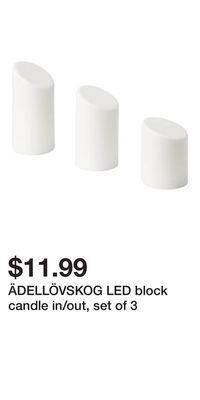 IKEA Ädellövskog led block candle in/out, set of 3 offer