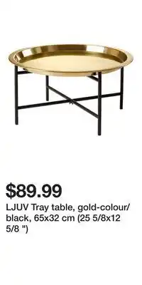 IKEA Ljuv tray table, gold-colour/black, 65x32 cm (25 5/8x12 5/8 ) offer