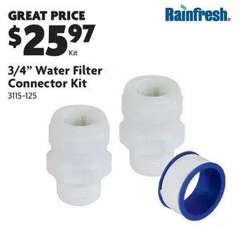Home Hardware 3/4 water filter connector kit offer