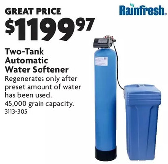 Home Hardware Two-tank automatic water softener offer