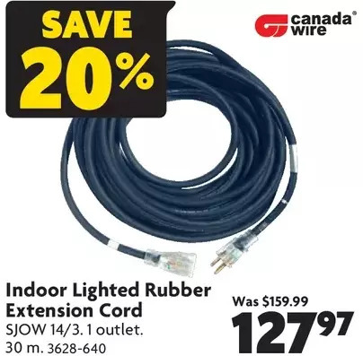 Home Hardware Indoor lighted rubber extension cord offer