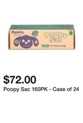 Dollarama Poopy sac 160pk - case of 24 offer