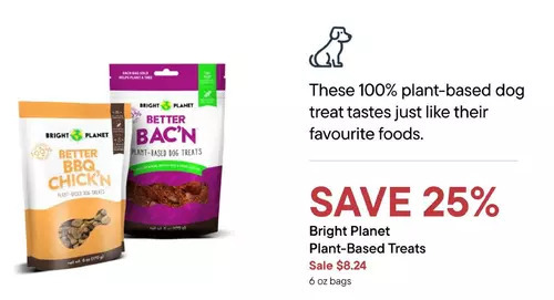 Petvalu Bright planet plant-based treats offer
