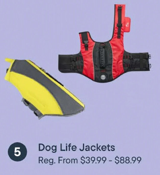 Petvalu Dog life jacklets offer