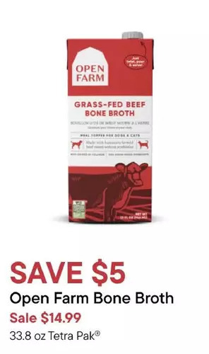 Petvalu Open farm bone broth offer