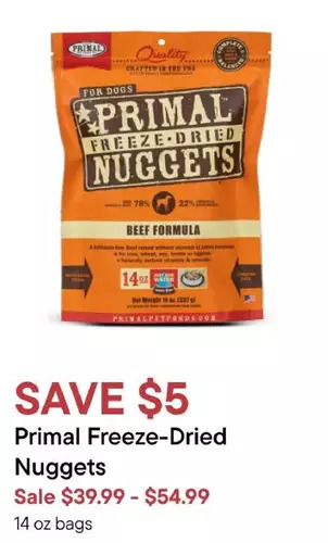Petvalu Primal freeze-dried nuggets offer
