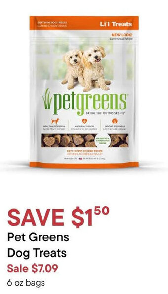 Petvalu Pet Greens Dog Treats, 6 oz bags offer