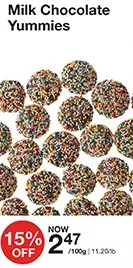 Bulk Barn Milk chocolate yummies offer