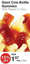 Bulk Barn Giant cola bottle gummies offer