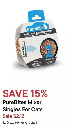 Petvalu Purebites mixer singles for cats offer