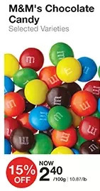 Bulk Barn M&m's chocolate candy offer