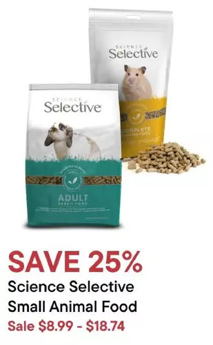 Petvalu Science selective small animal food offer