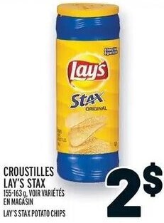 Metro LAY'S STAX POTATO CHIPS offer