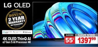 2001 Audio Video Lg 4k oled thinq ai α7 gen 5 ai processor 4k offer