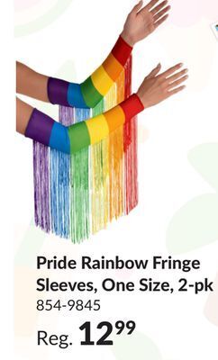 Party City Pride rainbow fringe sleeves, one size offer