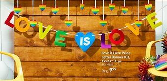 Party City Love is love pride letter banner with mini banner, 12x12-in, 4-pc offer