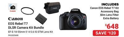 Visions Electronics Canon eos rebel t7 dlsr camera kit bundle offer
