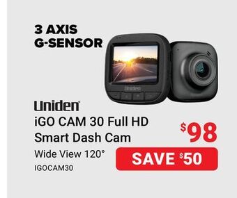 Visions Electronics Uniden igo cam 30 full hd smart dash cam offer
