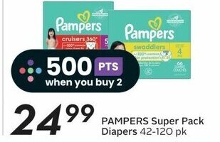 Sobeys PAMPERS Super Pack Diapers 42-120 pk offer
