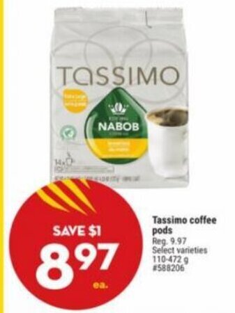 Giant Tiger Tassimo coffee pods offer