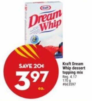 Giant Tiger Kraft Dream Whip dessert topping mix offer